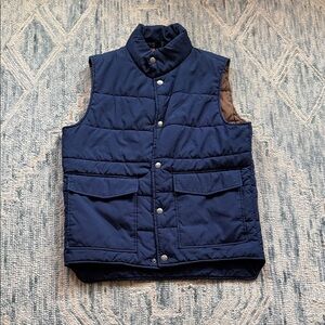 Lands End Men Navy Blue Puffer Vest Size Medium (38/40)